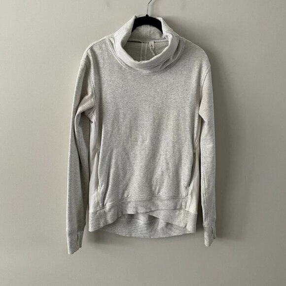 Lululemon Athletica Cowl Neck Pullover Activewear Long Sleeve Sweatshirt Gray 4 - Picture 2 of 8